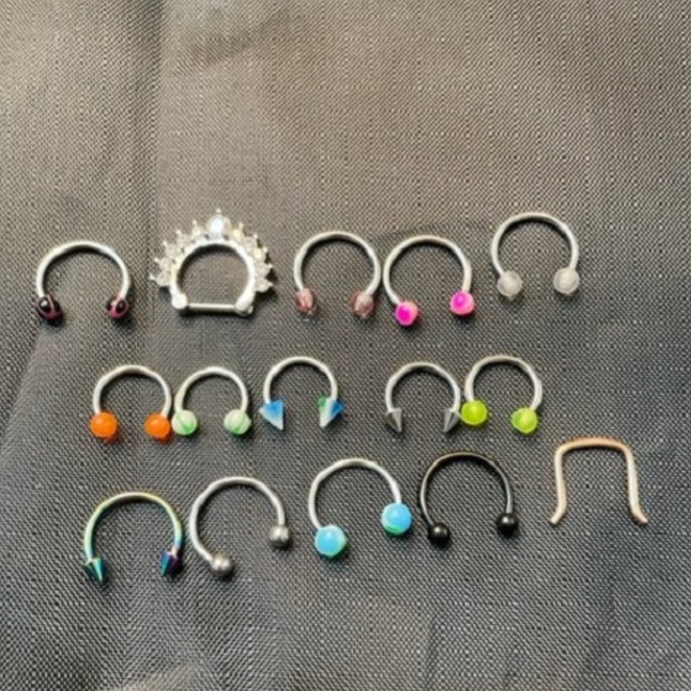 Surgical Steel Nose Septum Rings-Pack of 15-